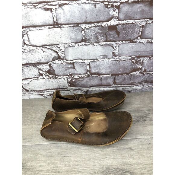 Clarks Unstructured Brown Nubuck Leather Strap Clogs Shoes Women Sz 6.5M US/37EU - Picture 3 of 16